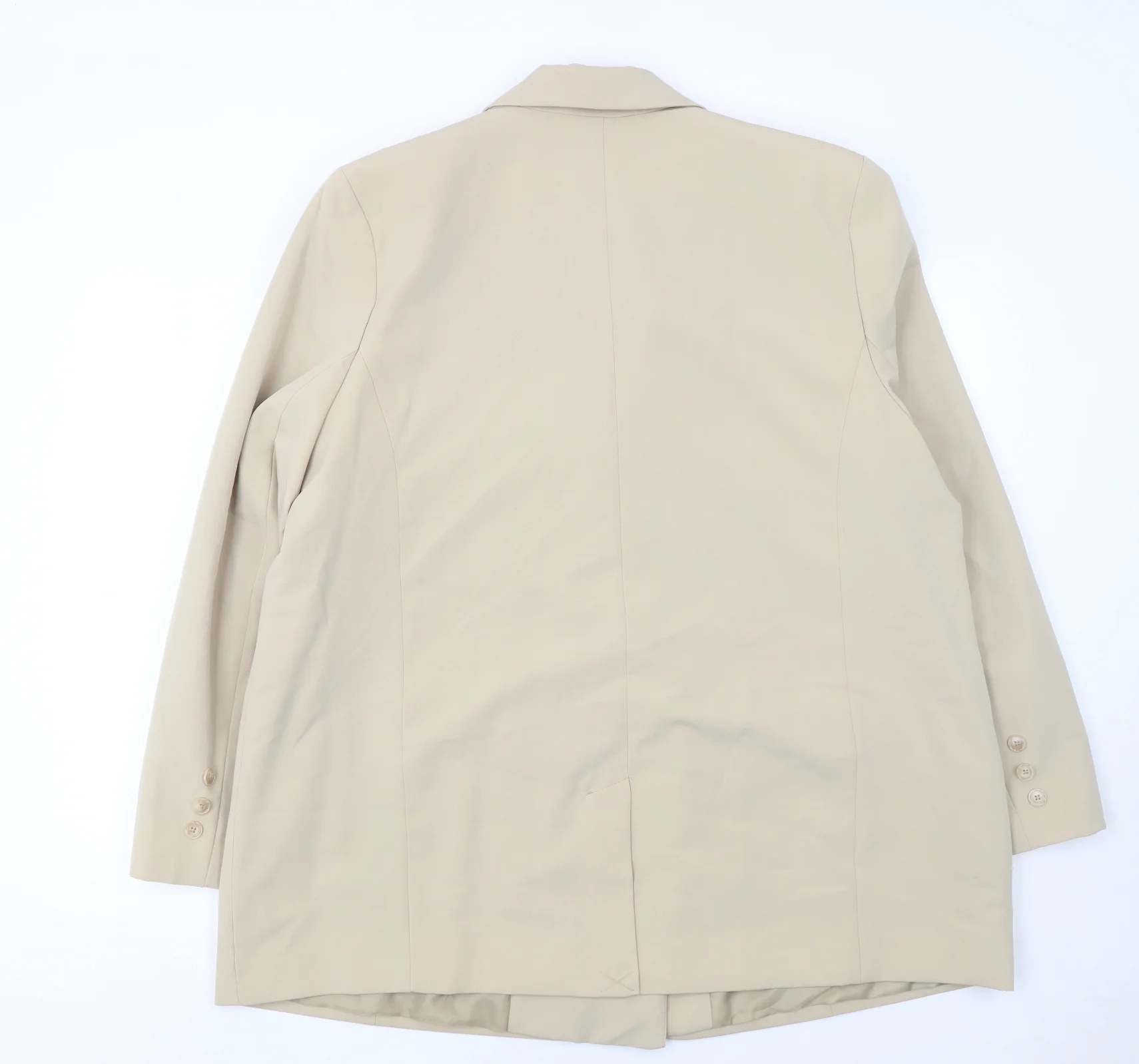 Tu Women Beige Double-Breasted Blazer Size 20 Classic Workwear Jacket - Image 3