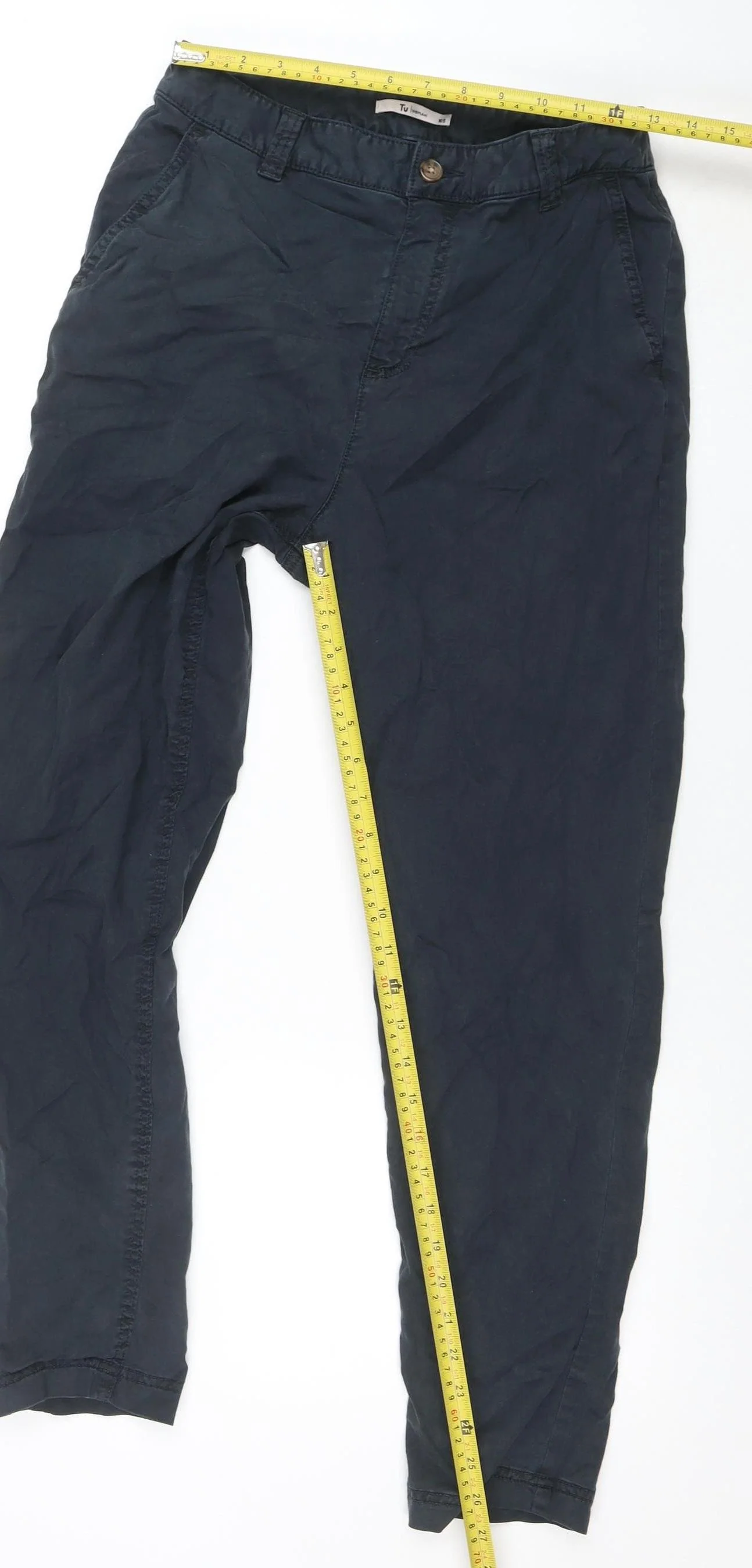 Tu Women Black 10S Chino Twill Stretch Tapered Trousers - Image 2