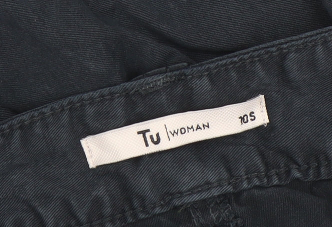Tu Women Black 10S Chino Twill Stretch Tapered Trousers - Image 4