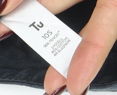 Tu Women Black 10S Chino Twill Stretch Tapered Trousers - Image 5