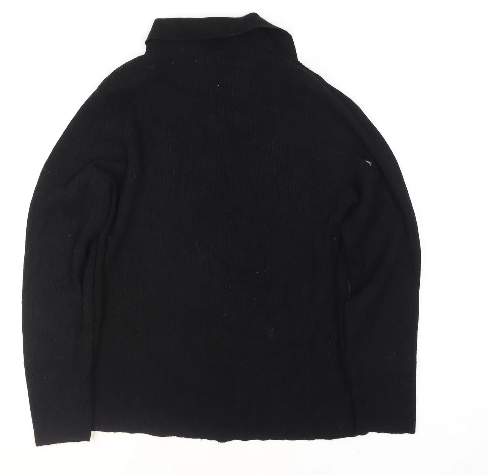 Tu Women Black Collared Henley Knit Jumper Size 16 - Image 3
