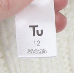 Tu Women Ivory Cable-Knit High Neck Jumper Size 12 - Image 4