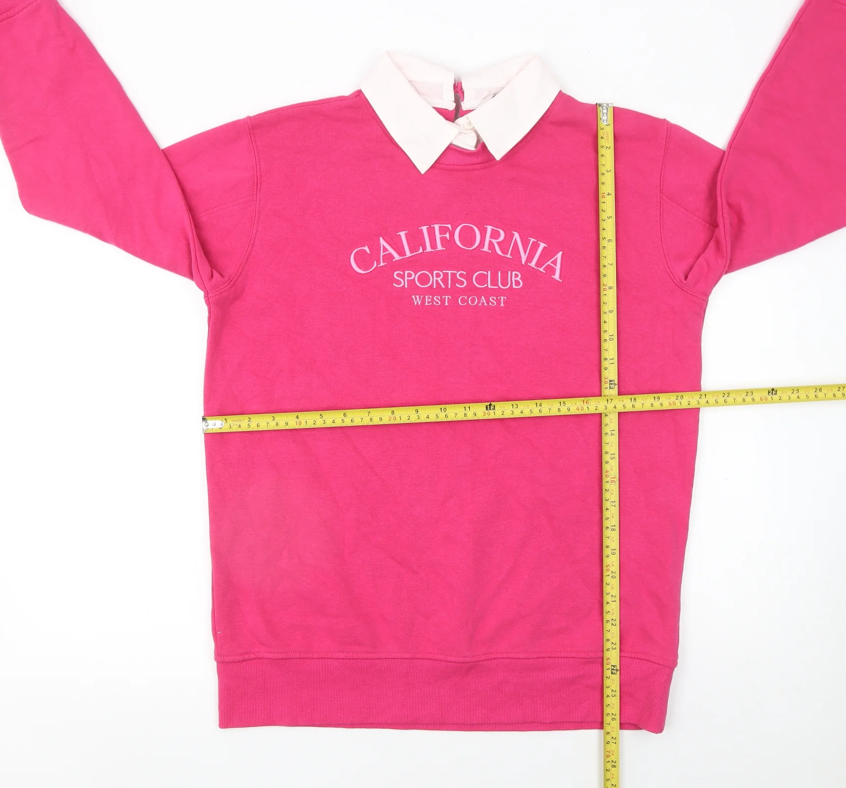 Tu Women Pink Crew Neck Pullover Sweatshirt M California Print - Image 2