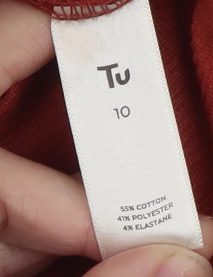 Tu Women Red Corduroy Stretch Skirt Size 10 with Zip Pockets - Image 4