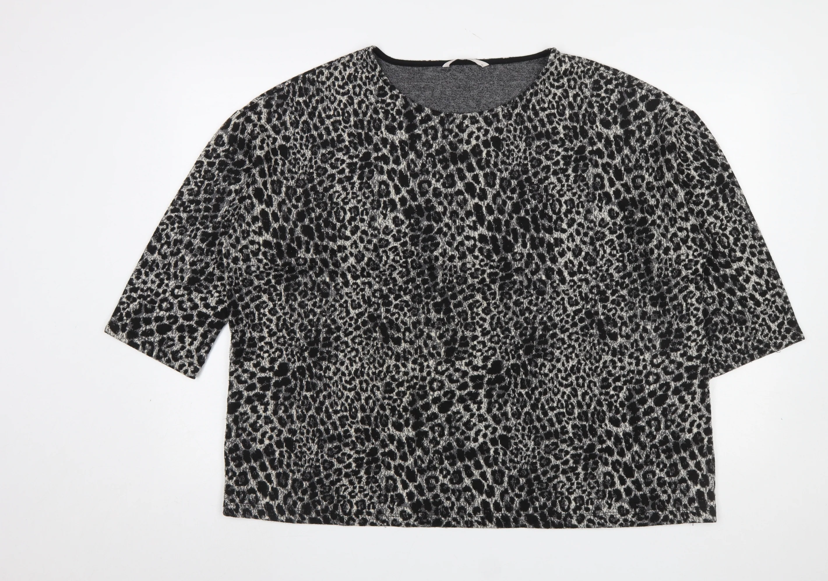 Tu Women’s Black Animal Print Relaxed Fit T-Shirt XL