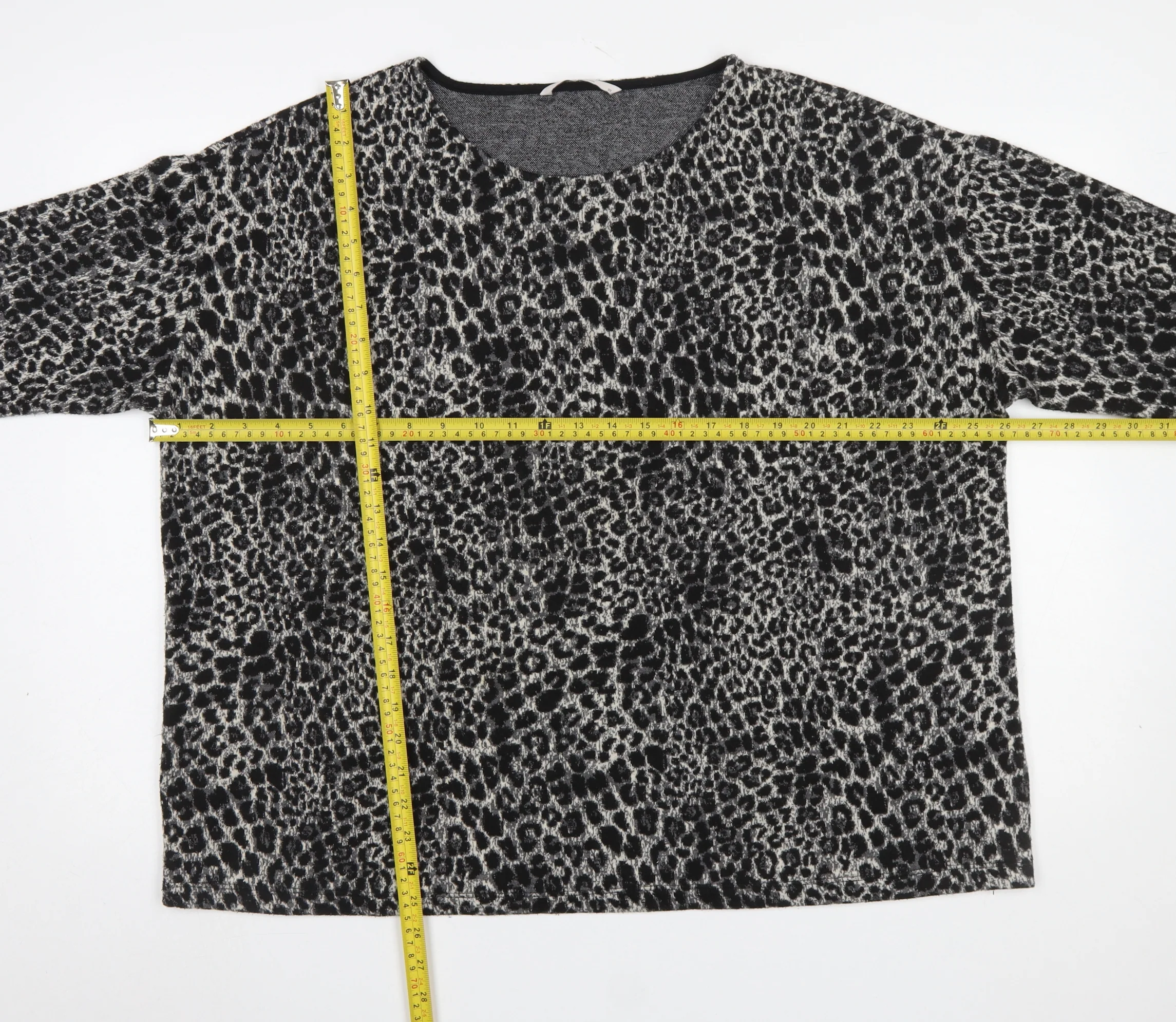 Tu Women’s Black Animal Print Relaxed Fit T-Shirt XL - Image 2