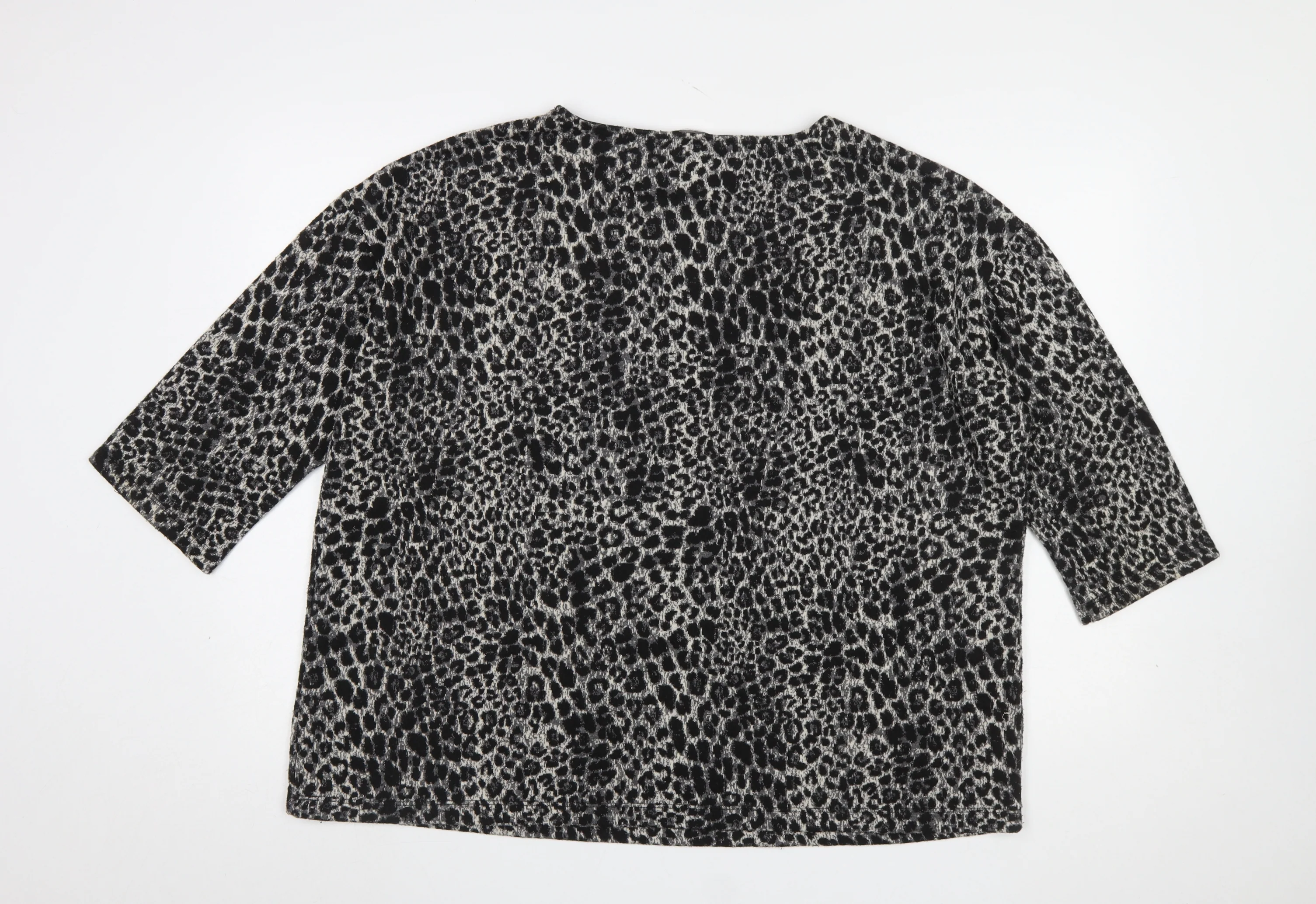 Tu Women’s Black Animal Print Relaxed Fit T-Shirt XL - Image 3