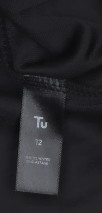 Tu Women’s Black Velvet Short Sleeve Scoop Neck Top Size 12 - Image 4