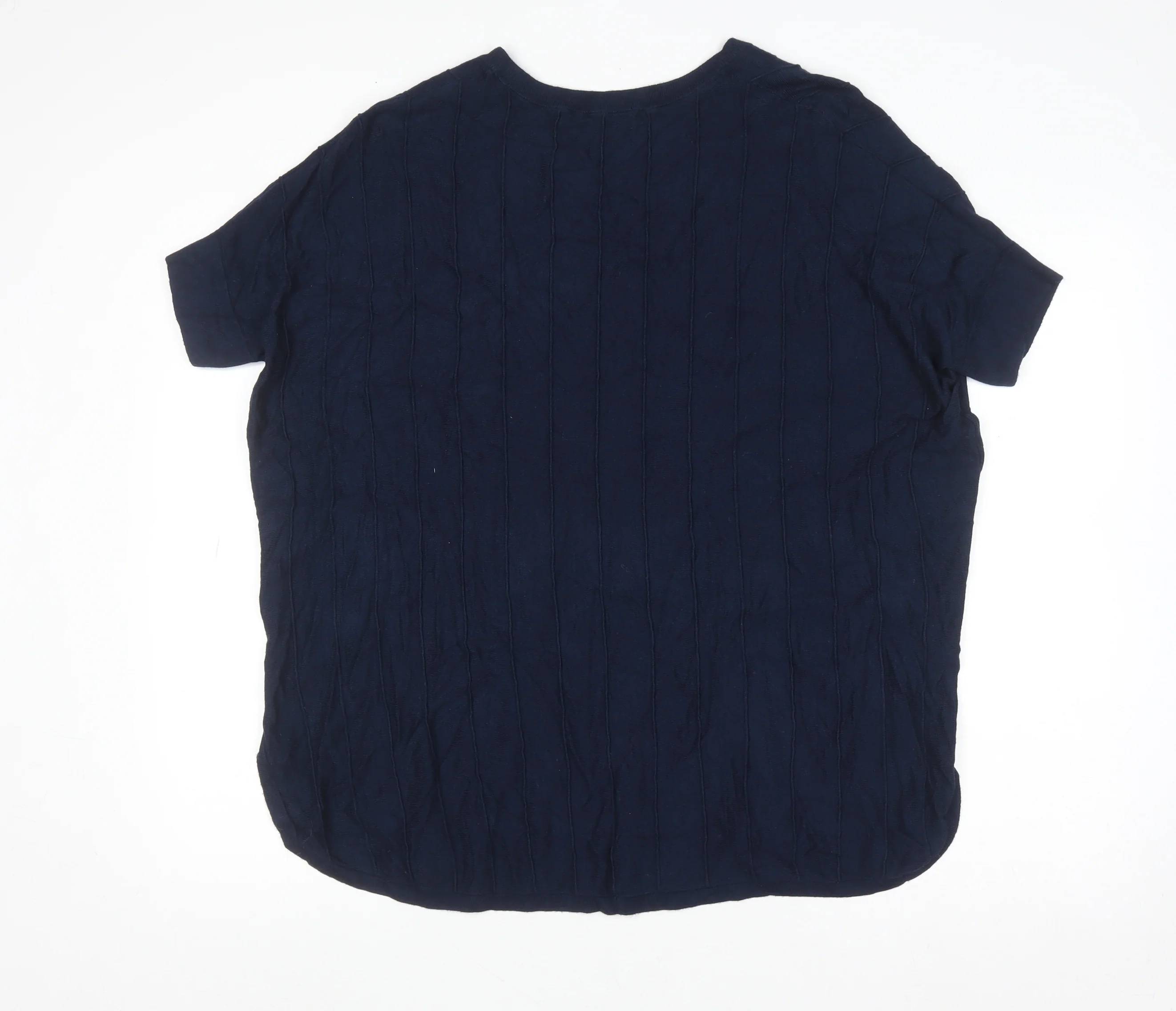 Tu Women’s Blue V-Neck Short Sleeve Knit Top Size 14 - Image 3