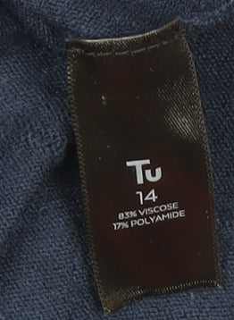 Tu Women’s Blue V-Neck Short Sleeve Knit Top Size 14 - Image 4