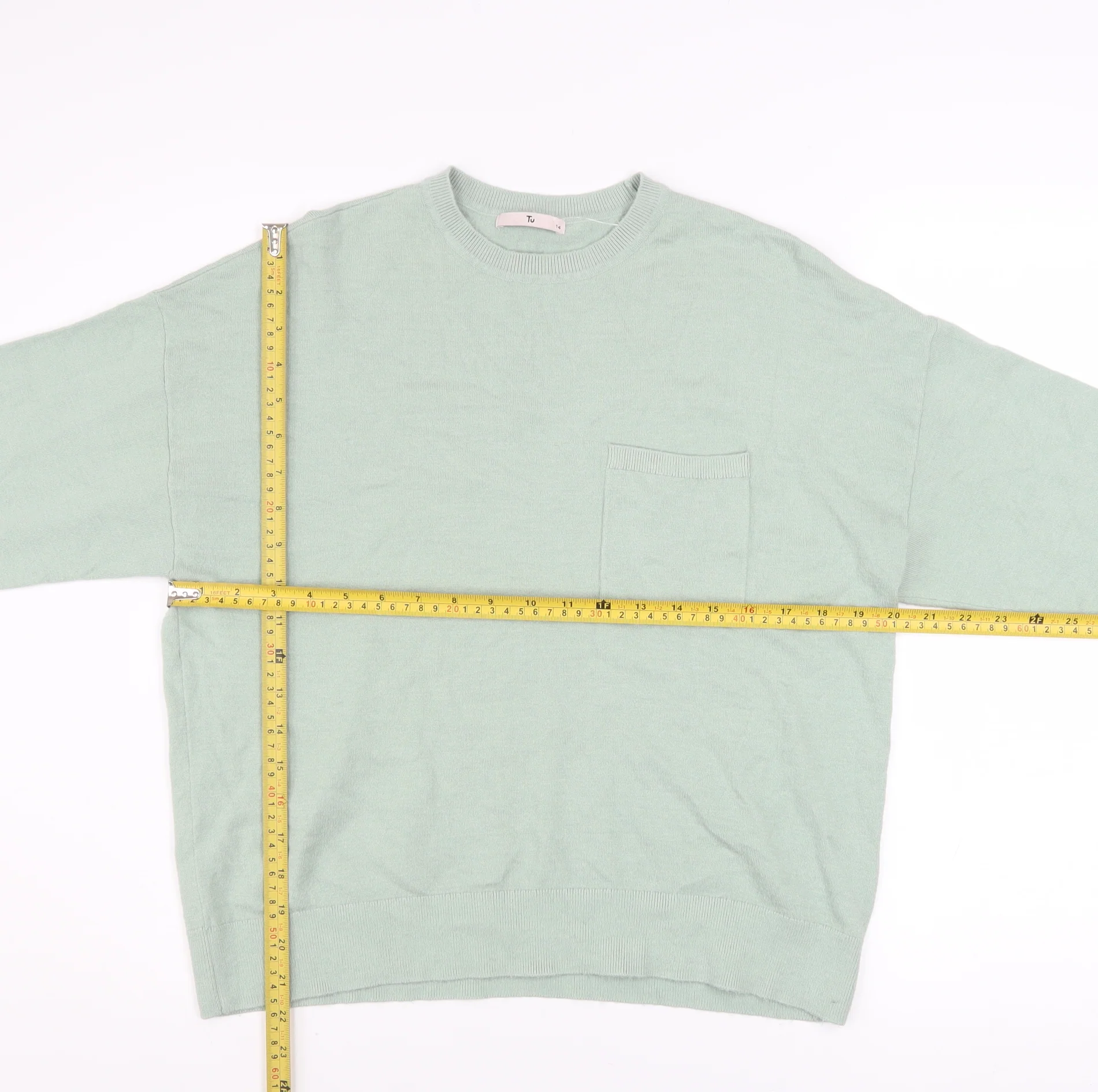 Tu Women’s Green Long Sleeve Crew Neck Relaxed Fit Jumper Size 14 - Image 2