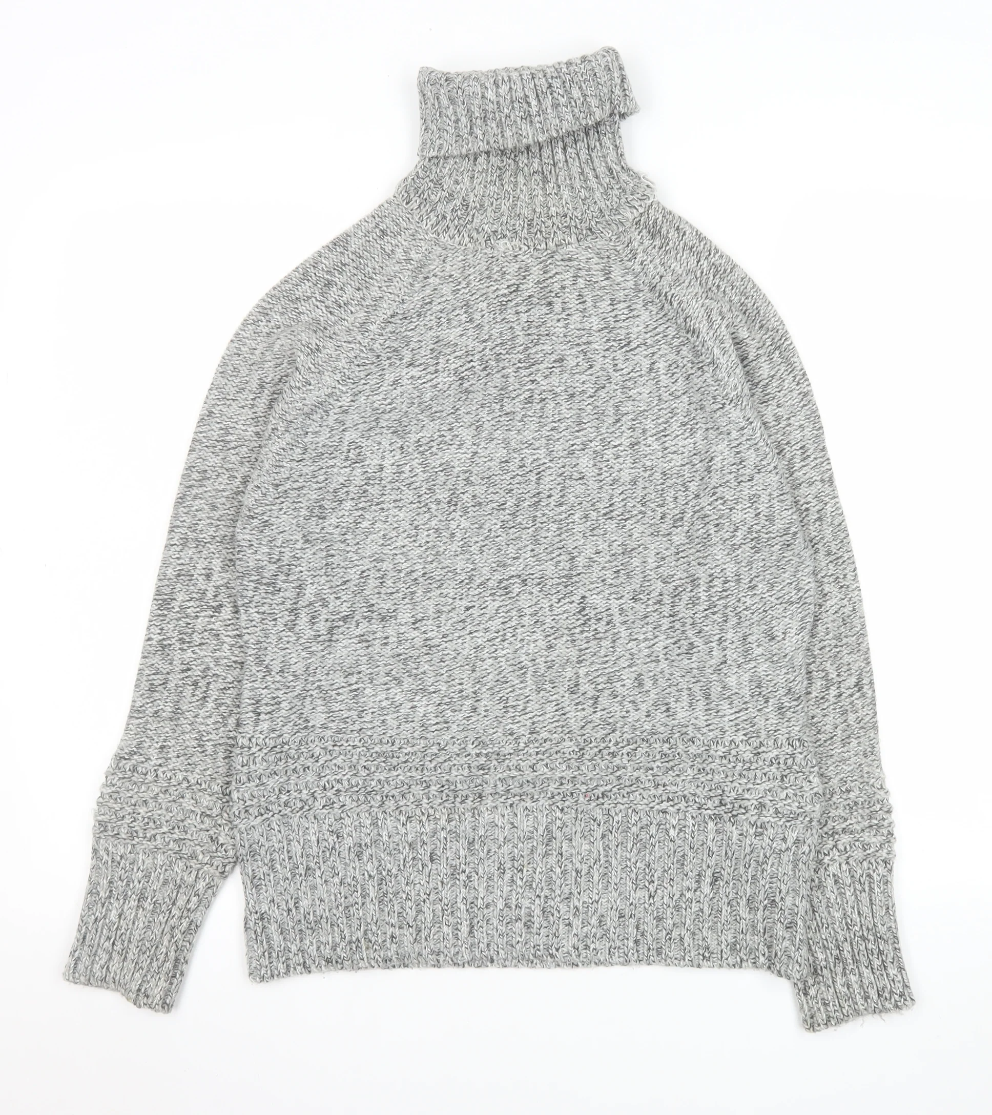 TU Women’s Grey Roll Neck Chunky Knit Acrylic Jumper Size 16