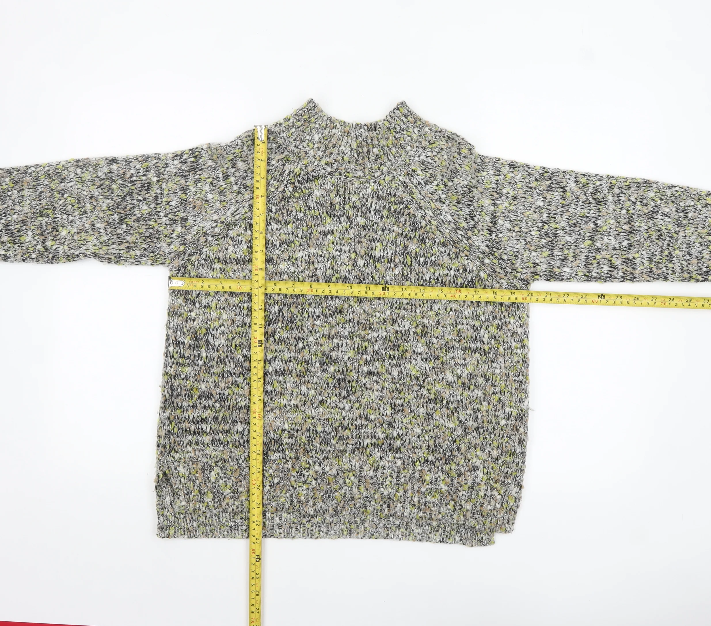 Tu Women’s Multicoloured Chunky Knit High Neck Jumper Size 10 - Image 2