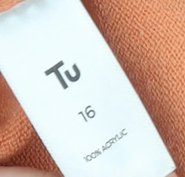 Tu Women’s Orange Crew Neck Acrylic Jumper Size 16 - Image 4