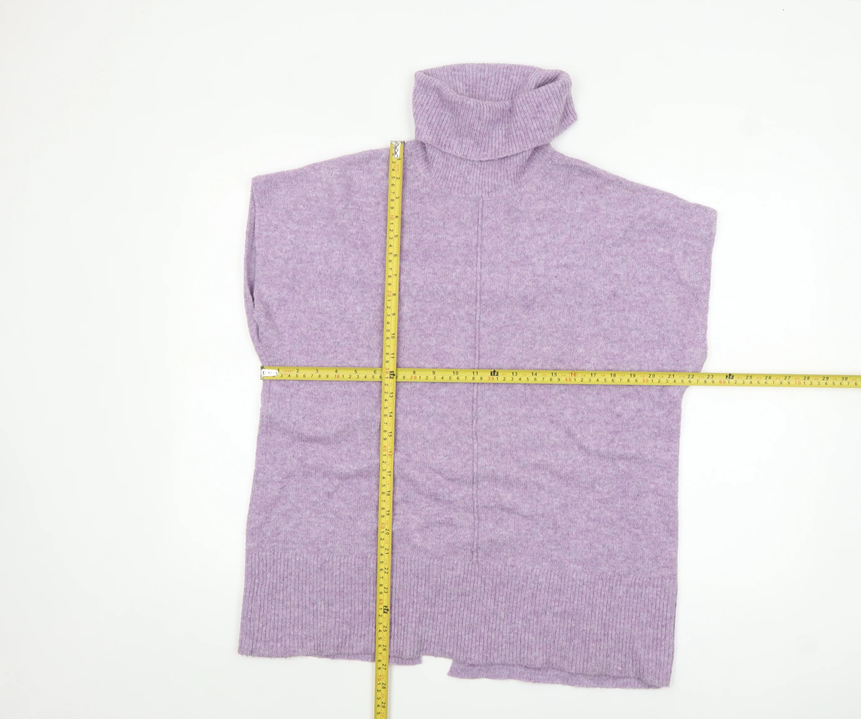 Tu Women’s Purple Roll Neck Sleeveless Knit Jumper Size 10 - Image 3