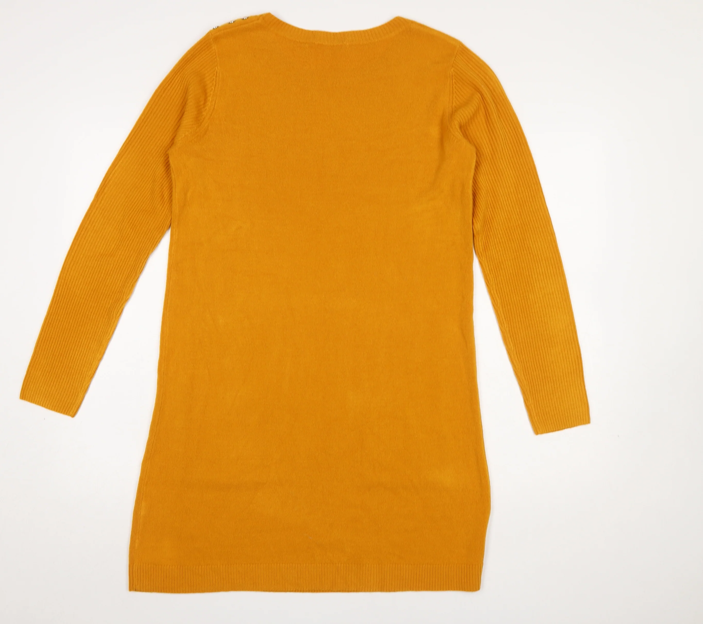 Tu Women’s Yellow Knit Long Sleeve Jumper Dress Size 12 - Image 3