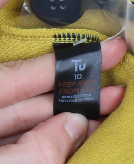 Tu Women Yellow Mid-Length Overcoat Size 10 - Image 5