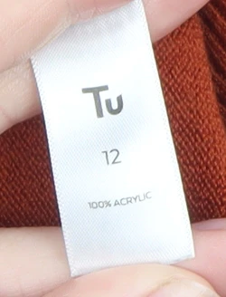 Tu Womens Orange Crew Neck Knit Jumper Size 12 - Image 4