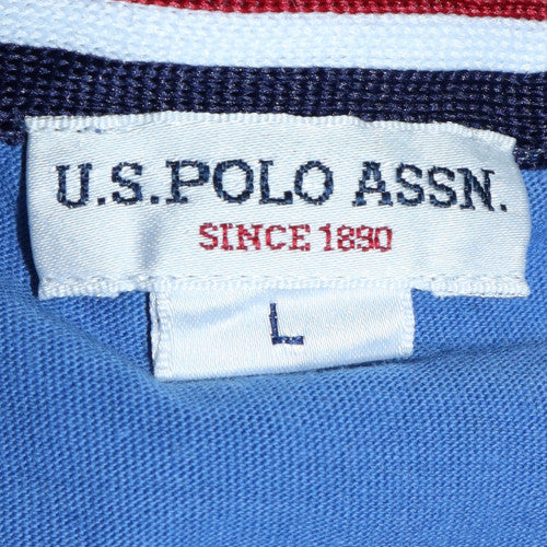 U.S. Polo Assn. Men's Blue Cotton Crew Neck Short Sleeve T-Shirt L - Image 5