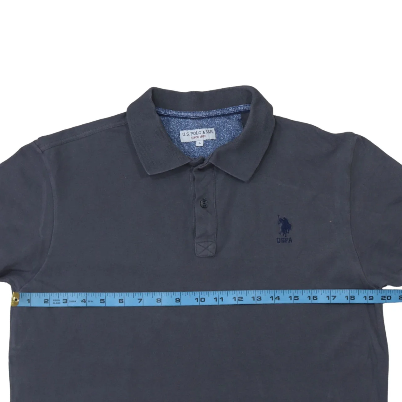 U.S. Polo Assn. Men's Blue L Cotton Polo Shirt Classic Fit - Image 2
