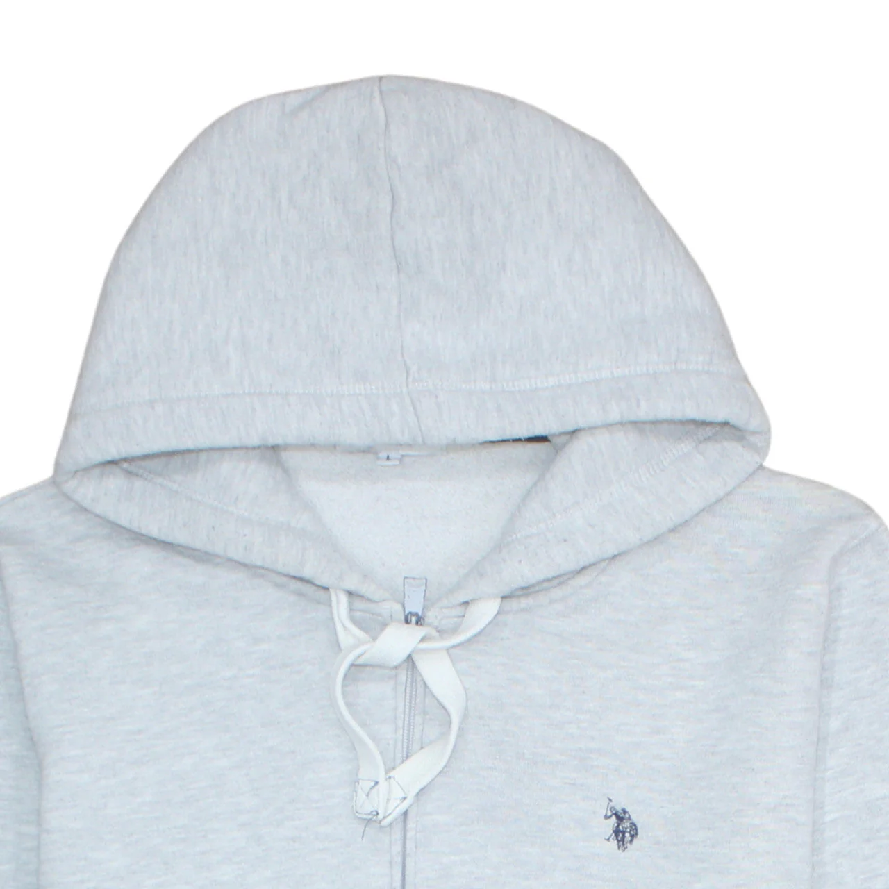 U.S. Polo Assn. Men's Grey Full Zip Hoodie Size L Casual Fleece - Image 7