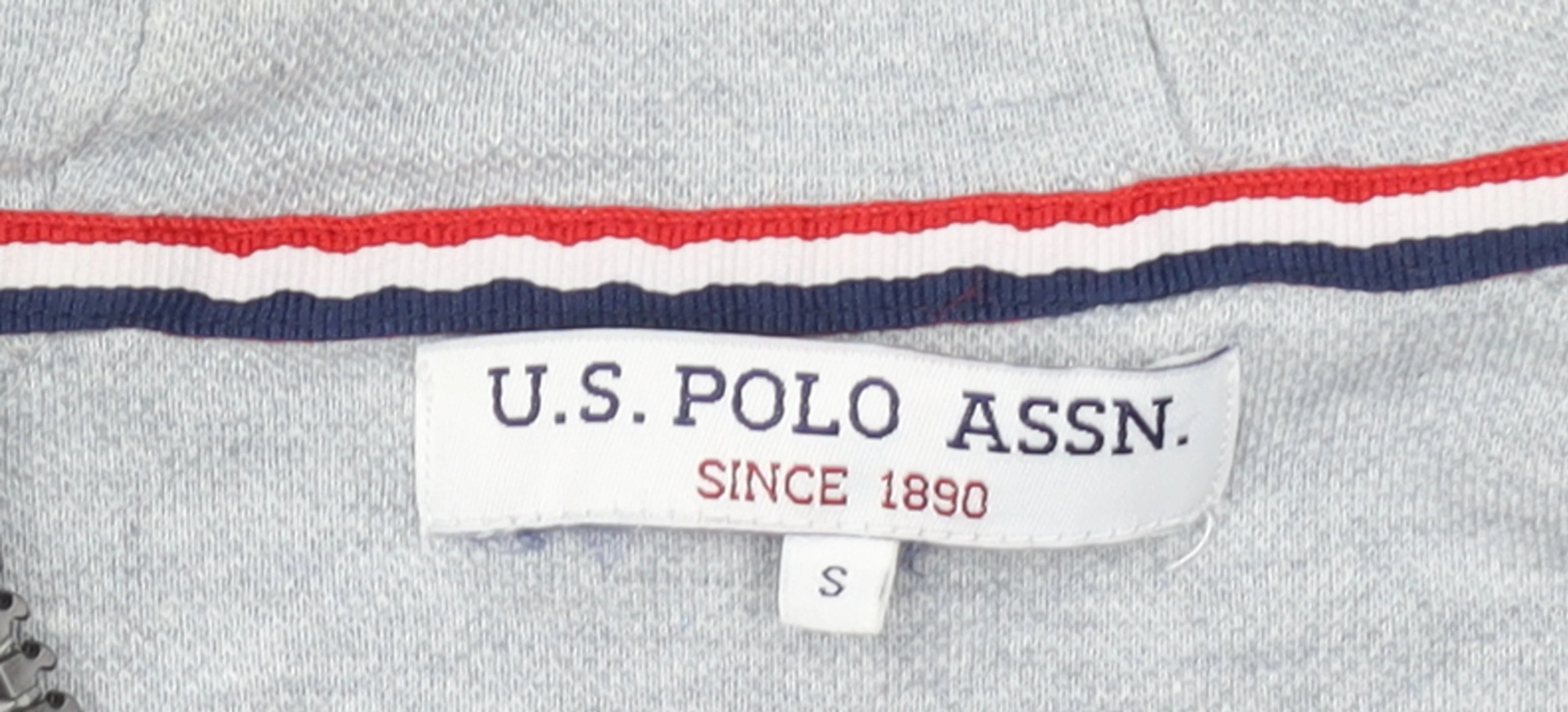 U.S. Polo Assn. Men's Grey Full Zip Hoodie Size S - Image 4