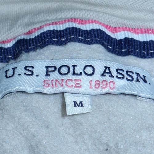 U.S. Polo Assn. Men's White Pullover Hoodie Size M Logo Cotton Blend - Image 4