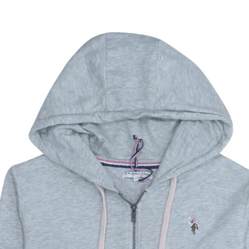 U.S. Polo Assn Women Grey Full Zip Hoodie M Cotton Blend Casual - Image 8