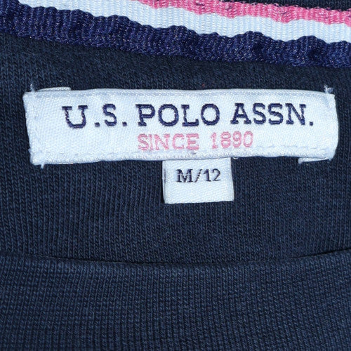 U.S. Polo Assn. Womens Navy Blue Sweatshirt Size 12 Crew Neck Pullover - Image 5