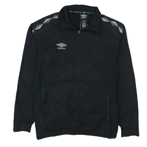 Umbro Boys Black 13-14 Years Track Jacket Full Zip Lightweight Sports Top