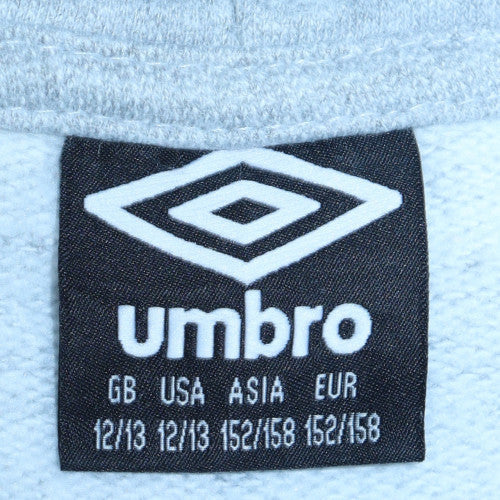 Umbro Boys Grey Pullover Hoodie Size 12-13 Years Cotton Blend Logo Sweatshirt - Image 5