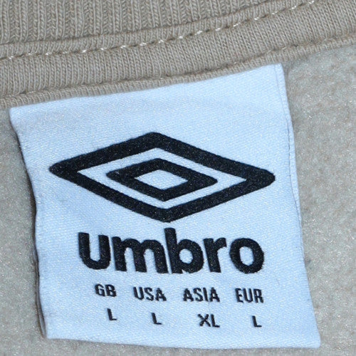 Umbro Mens Beige Crew Neck Sweatshirt Size L Logo Graphic Retro Style - Image 5