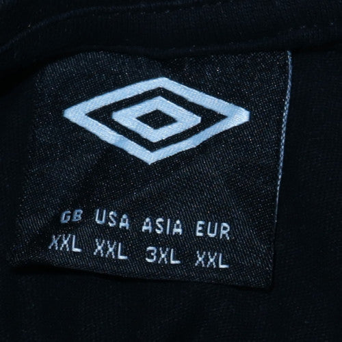 Umbro Mens Black 2XL Sports T-Shirt Crew Neck Cotton Top - Image 5