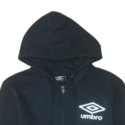 Umbro Men's Black Full Zip Hoodie Medium Sportswear Fleece - Image 8