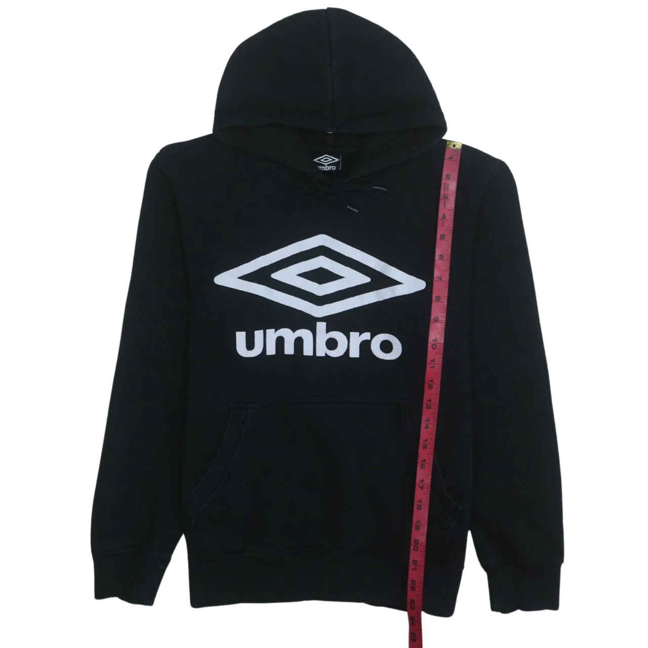 Umbro Men's Black Pullover Hoodie Size S Sports Fleece - Image 3