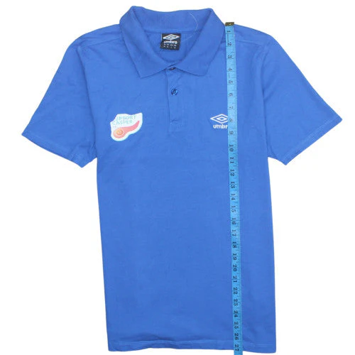 Umbro Men's Blue Cotton Polo Shirt M Regular Fit Short Sleeve - Image 2