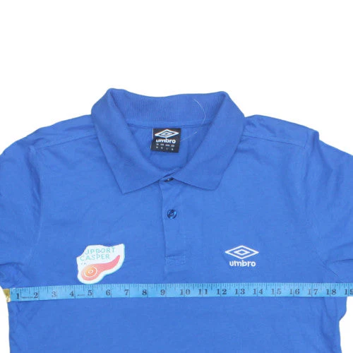 Umbro Men's Blue Cotton Polo Shirt M Regular Fit Short Sleeve - Image 3