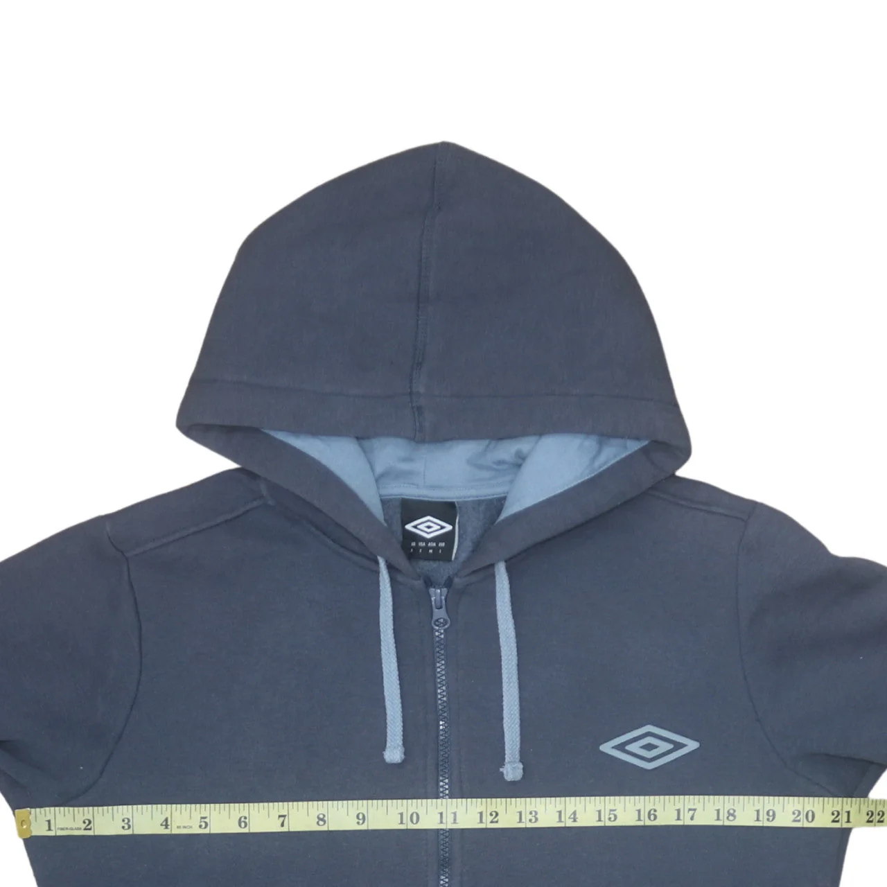 Umbro Men's Blue Full Zip Hoodie Size L Sportswear Hooded Sweatshirt - Image 2