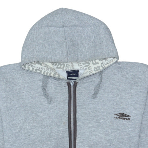 Umbro Men's Grey Full Zip Hoodie Size M Regular Fit Sportswear - Image 7