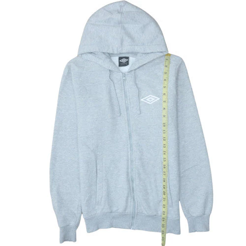 Umbro Men's Grey Full Zip Hoodie Size M Sports Fleece - Image 3