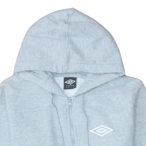 Umbro Men's Grey Full Zip Hoodie Size M Sports Fleece - Image 7