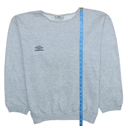 Umbro Men's Grey L Crew Neck Pullover Sweatshirt Vintage Sportswear - Image 3