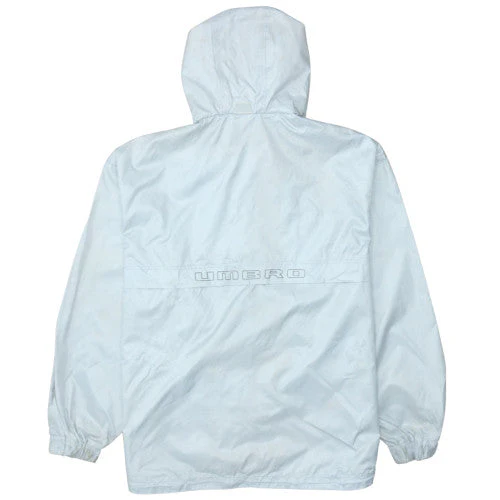 Umbro Men's White Hooded Windbreaker Jacket Size L - Image 4