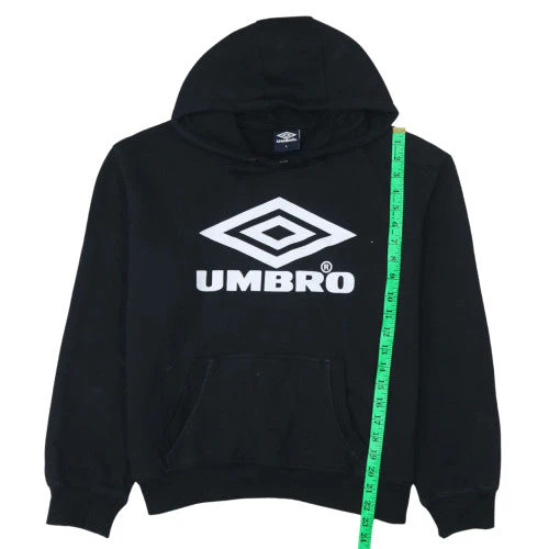 Umbro Womens Black L Pullover Hoodie with Logo Print - Image 2