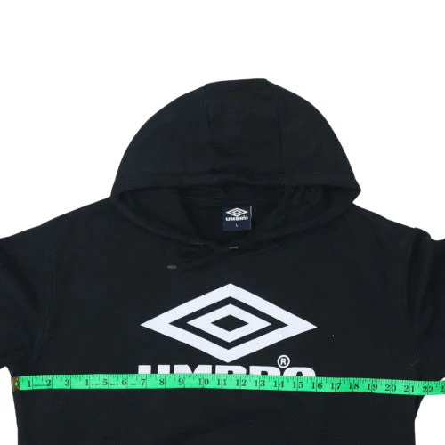 Umbro Womens Black L Pullover Hoodie with Logo Print - Image 3