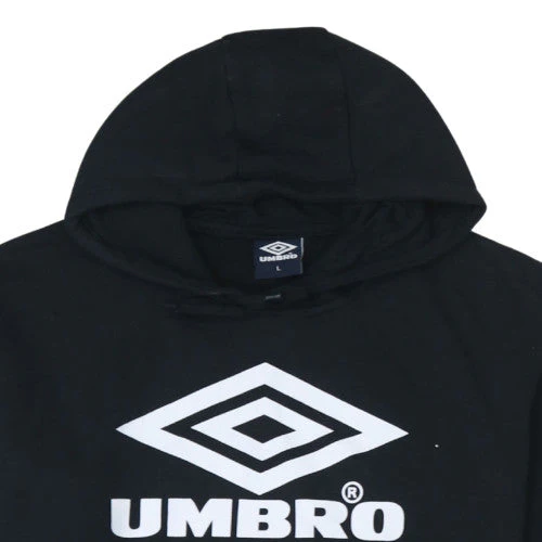 Umbro Womens Black L Pullover Hoodie with Logo Print - Image 6
