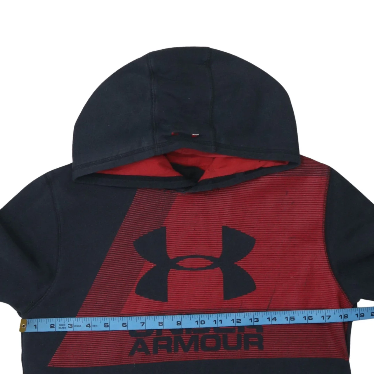 Under Armour Boys Black & Red Pullover Hoodie XL Loose Fit ColdGear - Image 2