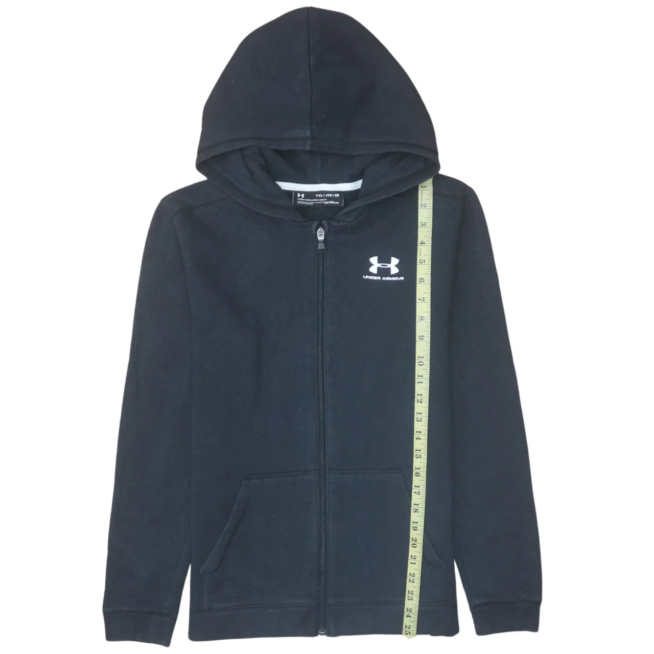 Under Armour Boys Black YXL Full Zip Hoodie Fleece ColdGear - Image 3