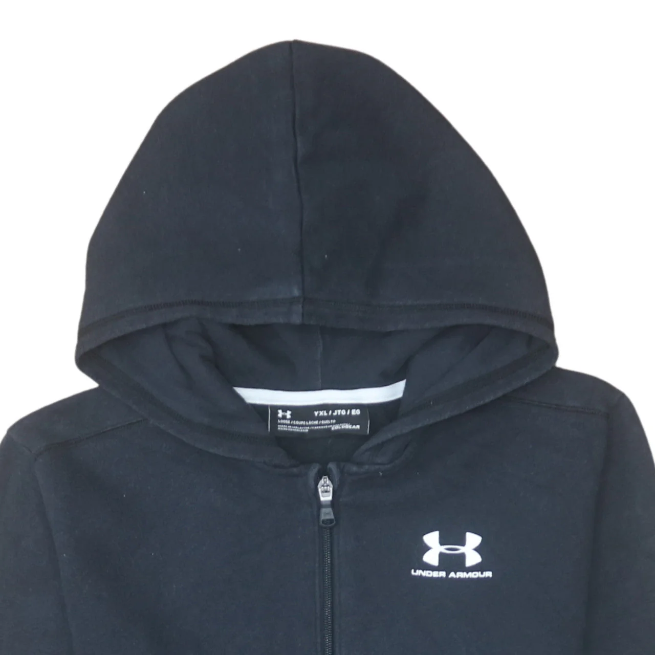 Under Armour Boys Black YXL Full Zip Hoodie Fleece ColdGear - Image 8