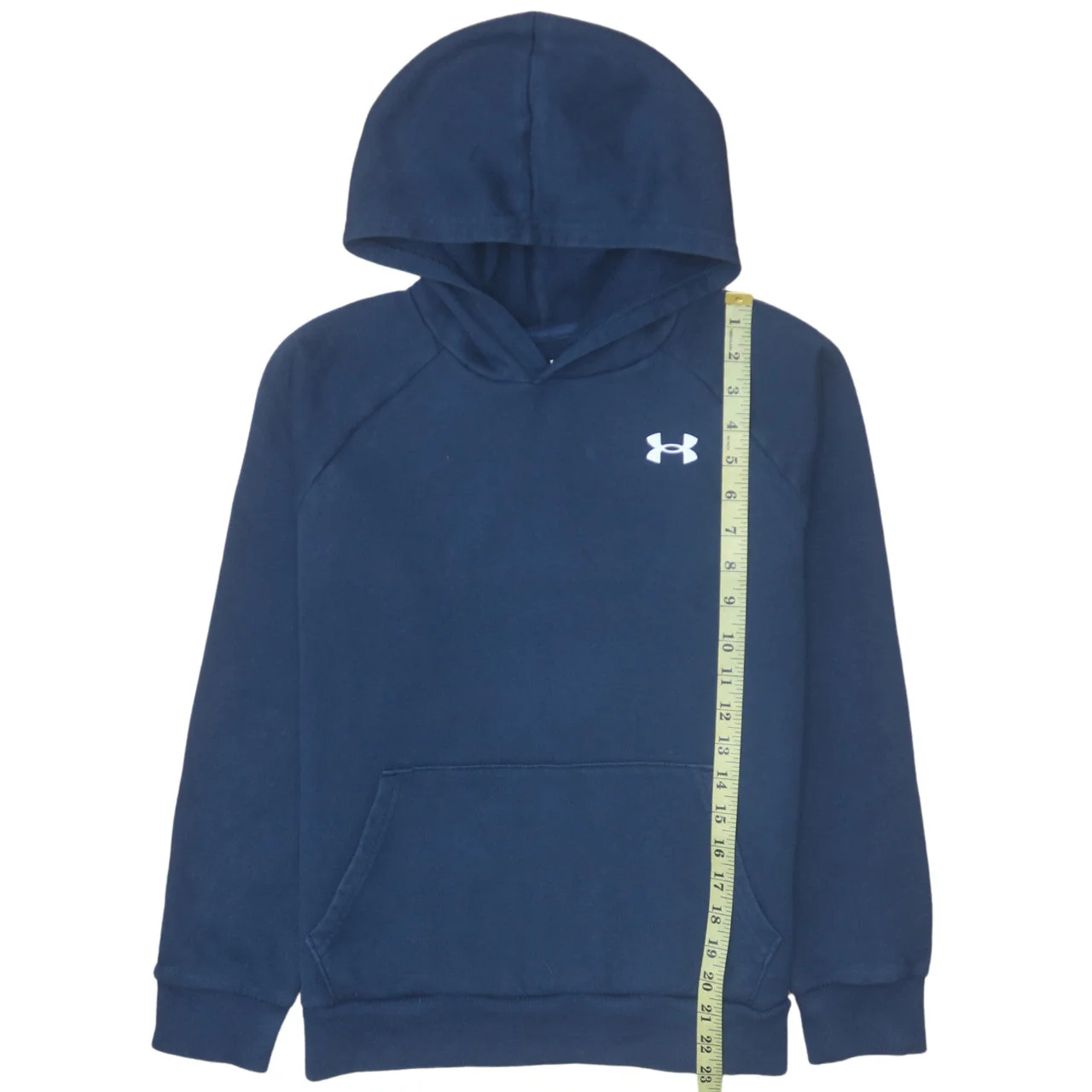 Under Armour Boys Blue Pullover Hoodie 13-14 Years Cotton Blend Fleece - Image 3